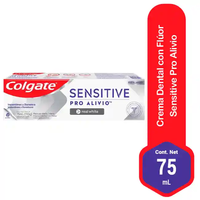 COLGATE SENSITIVE PRO ALIVIO REAL WHITE X 75ML - Imagen 3